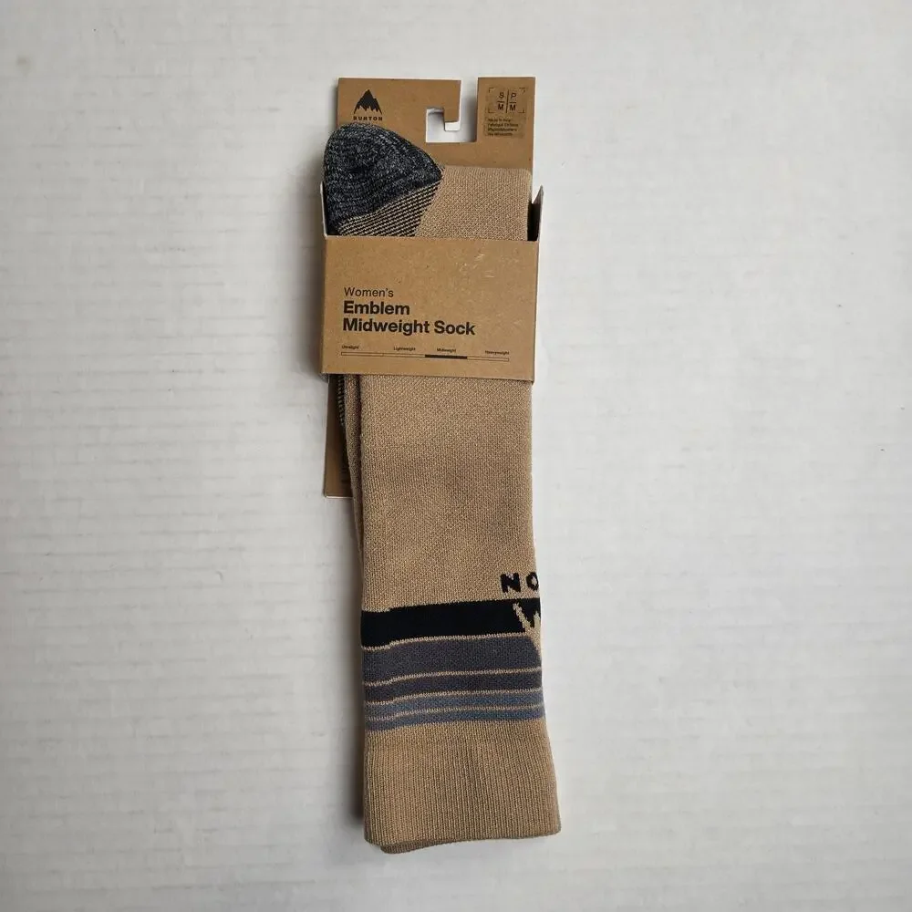 Burton Womens Size S/M (4-6.5) Emblem Midweight Socks Summit Taupe